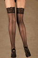 Sheer Stocking with Lace Top and Back Seam