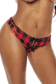 Elegant Moments ＜Lady Cat＞ Buffalo Plaid Print Crotchless Panty