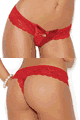 Lace Thong with Keyhole Satin bow
