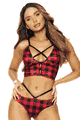 Buffalo Plaid Print Cami and Panty