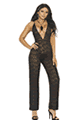 Elegant Moments ＜Lady Cat＞ Deep V Lace Jumpsuit with Adjustable Straps