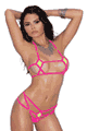 Lycra Bikini Top and G-String with Neon Pink Trim