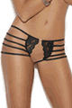 Elegant Moments ＜Lady Cat＞ Crotchless Lace Panty with Strappy Sides