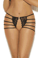 Elegant Moments ＜Lady Cat＞ Crotchless Lace Panty with Strappy Sides
