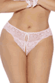 Elegant Moments ＜Lady Cat＞ Open Crotch Lace Panty with Pearl Accent画像