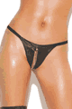 Elegant Moments ＜Lady Cat＞ Leather Peek-a-boo G-string with Chain