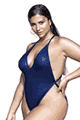 Mapale ＜Lady Cat＞ Ribbed One Piece Swimsuit