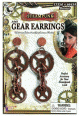 Forum Novelties ＜Lady Cat＞ Steampunk Gear Earrings-Bronze画像