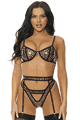 Forplay ＜Lady Cat＞ The Clear Bra and Panty with Garter Belt