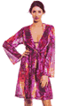 KINIKI Collection ＜Lady Cat＞ Purple Amalfi Tan Through Knee Length Kaftan