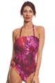 KINIKI Collection ＜Lady Cat＞ Purple Amalfi Tan Through Tube Swimsuit画像