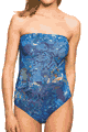 KINIKI Collection ＜Lady Cat＞ Azure Tan Through Tube Swimsuit画像