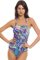 KINIKI Collection ＜Lady Cat＞ Coral Tan Through Tube Swimsuit