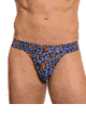 Leopard Orange Swim Thong