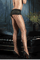 Fence Net Pantyhose with Boy Short