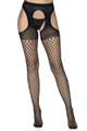 Oval Net Suspender Hose with Opaque Top