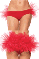 Leg Avenue ＜Lady Cat＞ Spandex Tanga Panty with Tulle Ruffle Back