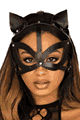 Vegan Leather Studded Cat Mask