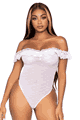 Lace Ruffle Off the Shoulder Teddy