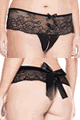 Music Legs ＜Lady Cat＞ Lace Back Bow Crotchless Panty