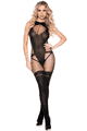 Bodystocking with Faux Sheer Teddy and Stockings