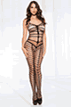 All Around Vertical Stripe Crotchless Bodystocking
