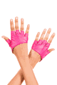 Music Legs ＜Lady Cat＞ Short Faux Leather Fingerless Gloves