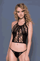 Lace and Sheer Halter Top with G-string