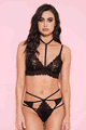 High Strap Neck Llacy Top with G-string