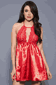 Lace and Satin Halter Babydoll