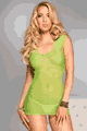 Fishnet with Floral Bust and String Straps Mini