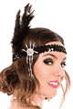 Black Flapper Headpiece