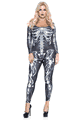 Music Legs ＜Lady Cat＞ 3D Skeleton Long Sleeve Bodysuit