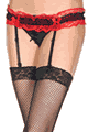 Music Legs ＜Lady Cat＞ Two Tone Lace Garterbelt with Attached G-strings