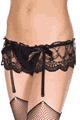 Music Legs ＜Lady Cat＞ All Over Lace Garterbelt with Bows