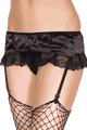 Music Legs ＜Lady Cat＞ Satin and Lace Garterbelt Skirt Attached G-string