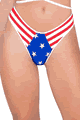 American Flag Shorts with Stars Front Panel