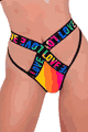 Roma Costume ＜Lady Cat＞ Pride Rainbow High-Waisted Criss-Cross Shorts画像