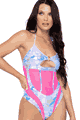 Cloud Print and Sheer Romper