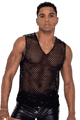 Mens Fishnet Tank Top with Studs