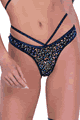 Sequin Fishnet Strappy Shorts with Puckered Back