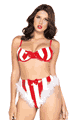 Roma Costume ＜Lady Cat＞ Candy Stripe Bra and Thong