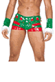 Roma Costume ＜Lady Cat＞ Mens Naughty Holiday Elf Trunks and Cuffs Set