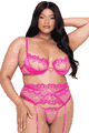 Bubblegum Heart 3pc Garter Set