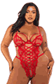 Baroque Heart Crotchless Teddy