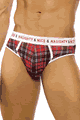 Mens Plaid Naughty and Nice Briefs