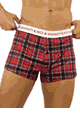 Mens Plaid Naughty and Nice Boxers