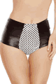Roma Costume ＜Lady Cat＞ High Waisted Leatherette Shorts with Fishnet