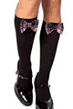 Roma Costume ＜Lady Cat＞ Knee High Stocking with Black/Pink Plaid Bow