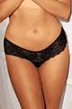 Stretch Lace and Mesh Open Front Thong Panty